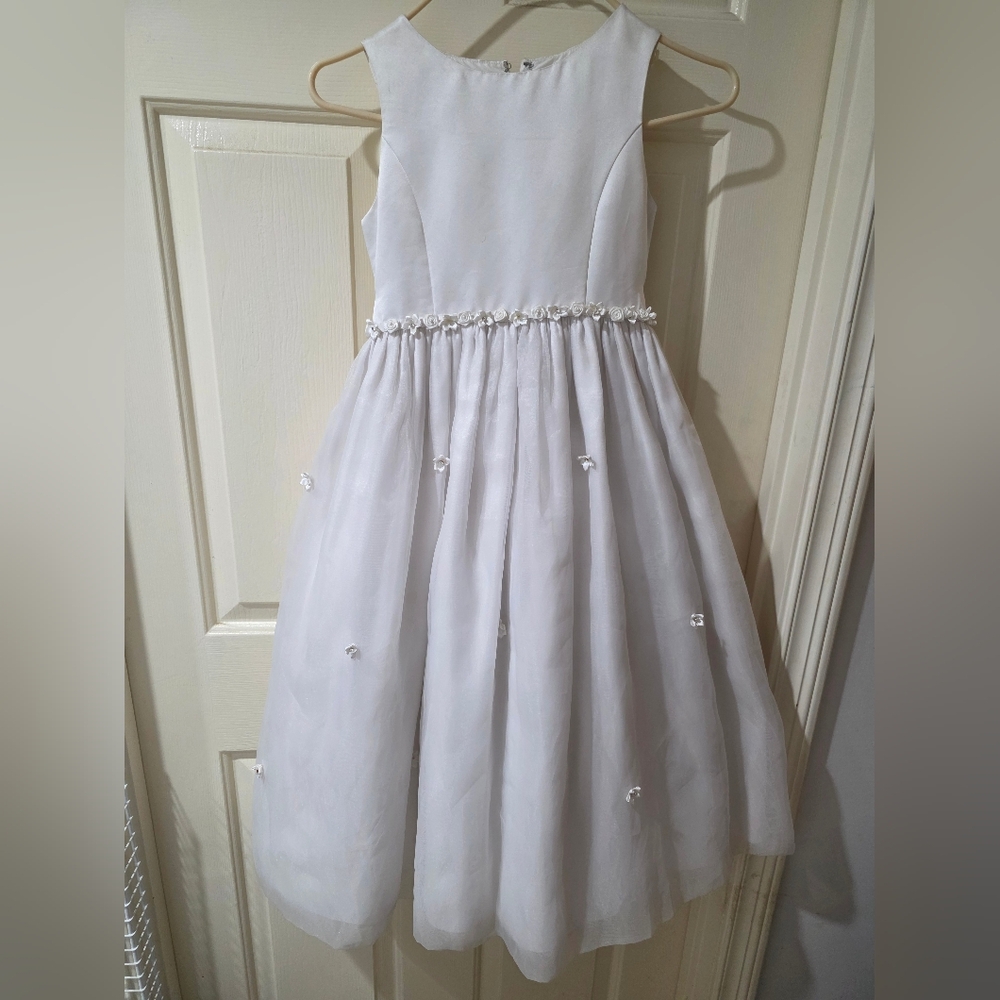 Cinderella White Floral Kids Dress